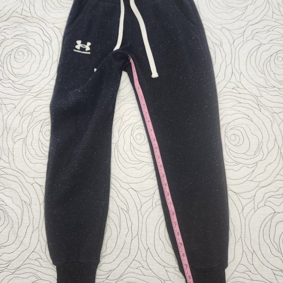 [XS] Black/White Speckled Under Armour Sweatpants - Picture 13 of 16